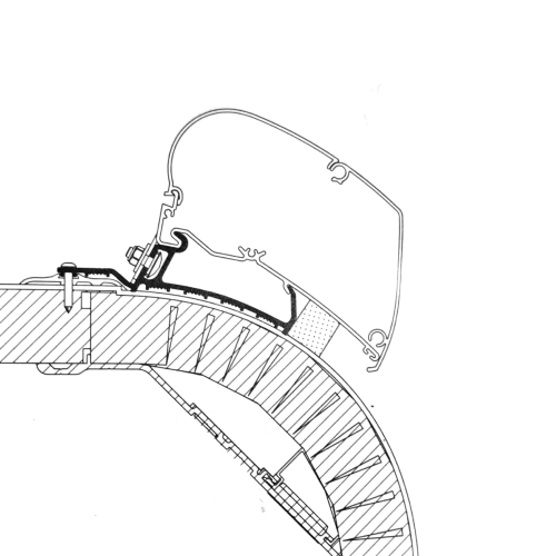 Adattatore Thule per tendalino camper Laika Kreos, staffe compatibili con Omnistor 9200 e 6300