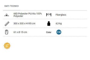 Tenda parasole Pagoda Brunner