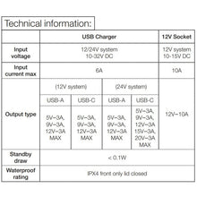 Carica l&#39;immagine nel visualizzatore di Gallery, Specifiche tecniche presa USB-A+C 12V in van o minivan&gt;
