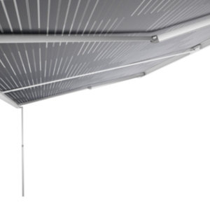 Tendalino a parete Dometic PerfectWall PW 1100 montato, colore illustrazione bianco.
