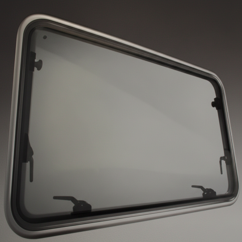 Finestra Polyvision Aero vetro grigio serigrafia grafite per camper