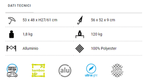 Scheda tecnica Sedia da spiaggia Brunner Ikaro Ultralight Beach