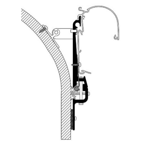 Staffe Thule per tendalino Omnistor 5200 4200 compatibile caravan Eriba Touring