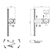 Carica l'immagine nel visualizzatore di Gallery, Specifiche del Supporto TV con guida verticale orientabile per camper e van
