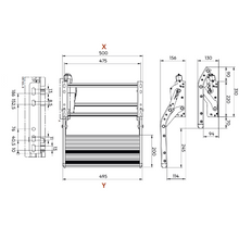 Carica l&#39;immagine nel visualizzatore di Gallery, Thule Single Step 12V 500 Compact, gradino motorizzato compatto in alluminio per veicoli ricreazionali misure
