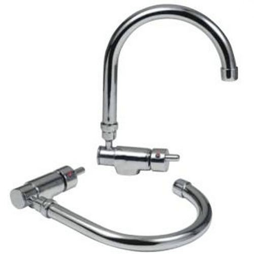 Miscelatore abbattibile monoleva per camper con canna a ponte