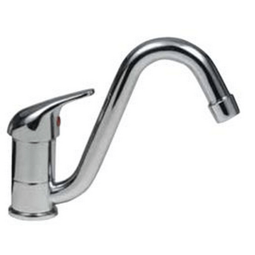 Miscelatore monoleva con canna a collo di cigno per bagno camper