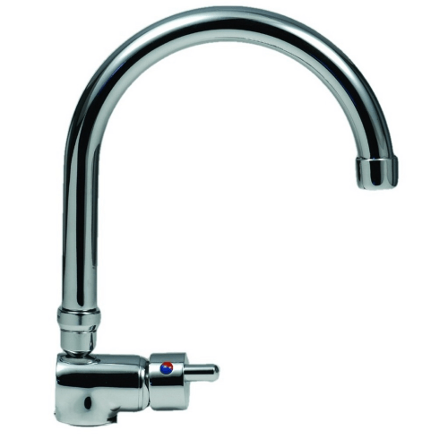 Miscelatore monoleva con canna a ponte per camper