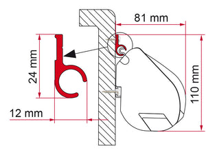 Rail staffa per tendalini Fiamma F35PRO