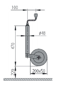 Ruotino d'appoggio Compact portata 150 kg
