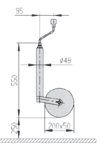 Ruotino d'appoggio Plus portata 300 kg