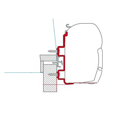 Adapter Hymer Exsis staffa per tendalini Fiamma F45/F70