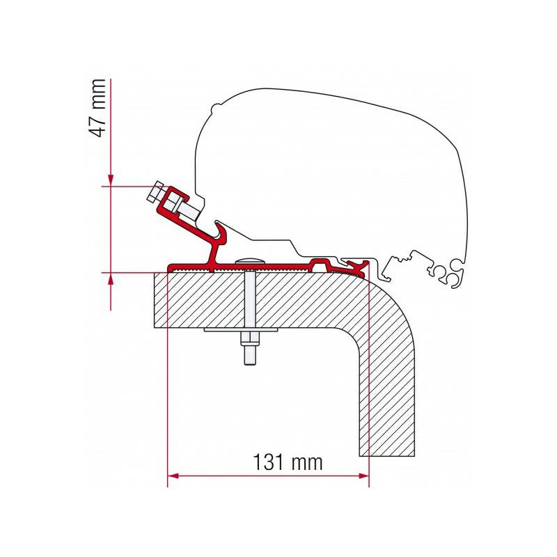 Kit staffa adapter Hymer mt 3,7 per tendalini Fiamma F65