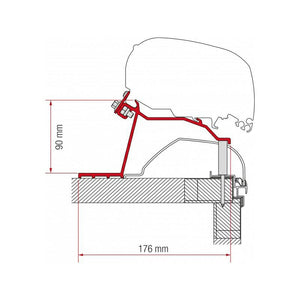 Kit hobby caravan dal 2014 staffa per tendalini Fiamma F80/F65