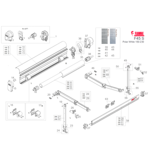 Ricambi tendalino Fiamma F45s Polar White 150-230