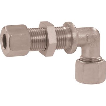 Passa parete 2 raccordi biconici Ø 8 mm curvo