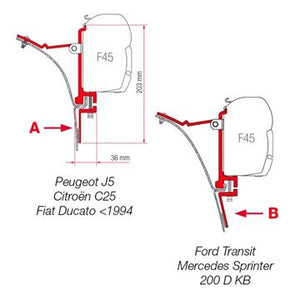 Kit montaggio tendalino Fiamma F45/F70 per Van