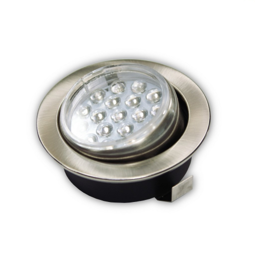 Spot basculante da incasso a LED per camper in nichel satinato