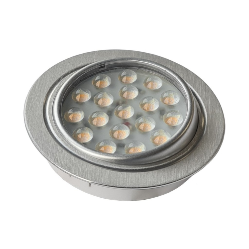 Spot basculante da incasso a LED per camper in alluminio satinato
