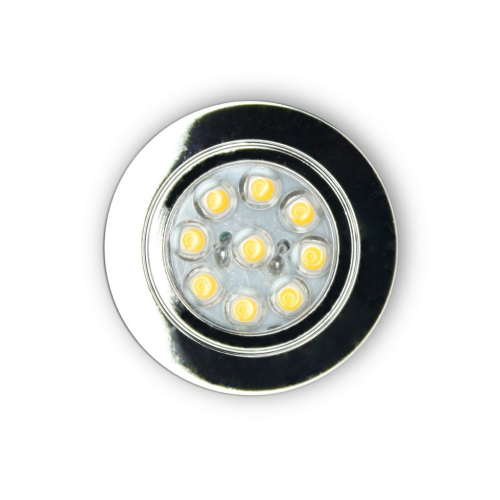 Spot a LED 1W in metallo da incasso per camper