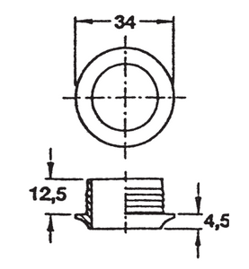 Rosetta 16mm per serratura push - lock