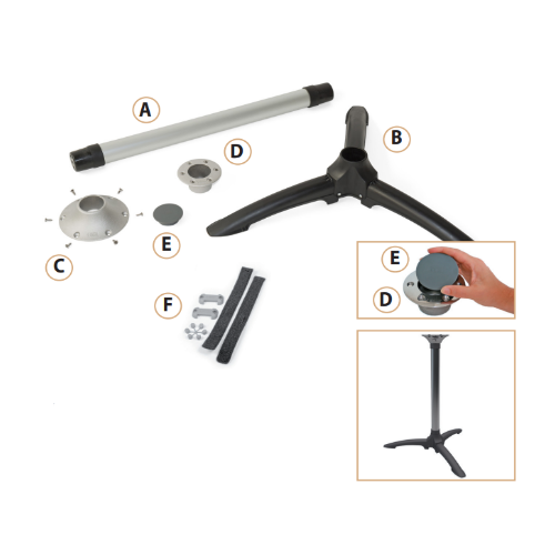 Base per Tavolo da Giardino con Piede a 4 Razze in Alluminio Nero Base per Tavolo da Giardino con Piede a 4 Razze in Alluminio Nero