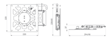 Carica l&#39;immagine nel visualizzatore di Gallery, Supporto TV per camper LCD manuale con rotazione di 90° mod.12588/0000/09/000

