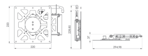 Supporto TV per camper LCD manuale con rotazione di 90° mod.12588/0000/09/000