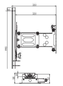 Supporto TV camper LCD  saliscendi Sunflower 2
