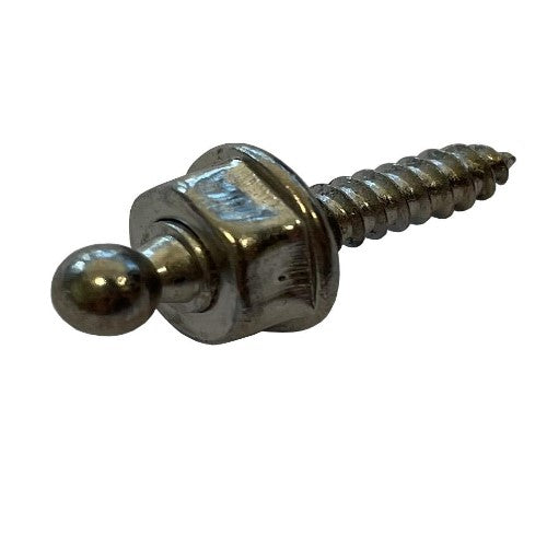 Bottone in ottone cromato a vite autofilettante