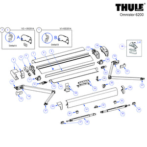 Ricambi tendalino a tetto Thule Omnistor 6200 da 2,6 a 3,5 metri