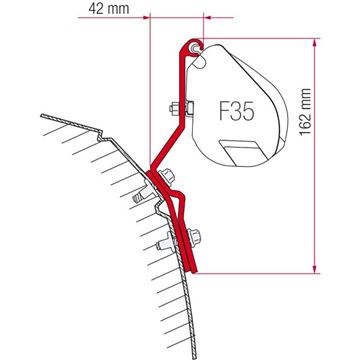 Kit montaggio tendalino Fiamma F35 per VW T4 Lift Roof