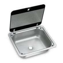 Carica l&#39;immagine nel visualizzatore di Gallery, Lavello rettangolare Dometic Mod. SNG 4133 con coperchio in vetro
