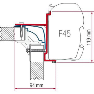 Kit montaggio tendalino Fiamma F45/F70 per Laika Ecovip, Bürstner E Hobby