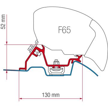 Kit montaggio tendalino Fiamma F65/F80 per Mercedes Sprinter Roof Rail