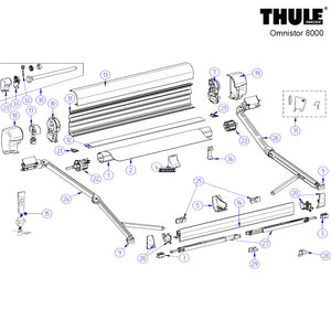 Ricambi tendalino a parete Thule Omnistor 8000 da 5,0 a 6,0 m