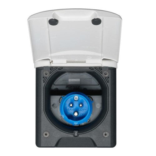 Presa esterna con chiusura magnetica camper e caravan versione bianca