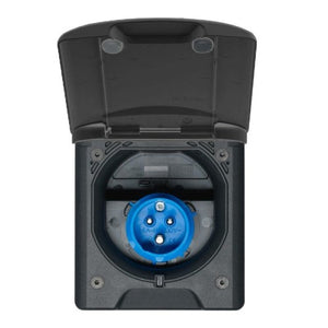 Presa esterna con chiusura magnetica camper e caravan versione nera