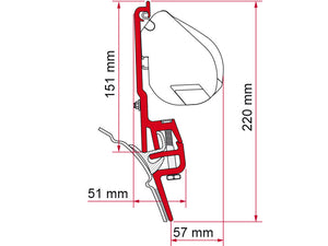 Kit brandrup VW T4 staffa per tendalini Fiamma F35PRO