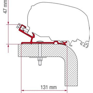 Kit staffa adapter Hymer mt 4,5 per tendalini F80/F65