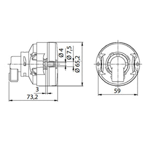 Fanale posteriore con lampadina estraibile mod. BL65/BRS65/12V
