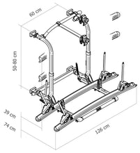 Carica l&#39;immagine nel visualizzatore di Gallery, Scheda tecnica e misure portabici Thule Elite G2
