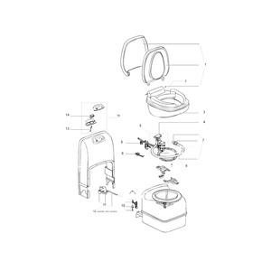 Ricambi Toilette a Cassetta Thetford C200s-cs scheda tecnica