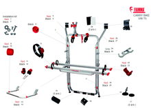 Carica l&#39;immagine nel visualizzatore di Gallery, Ricambi portabici Fiamma vw t5 red - black
