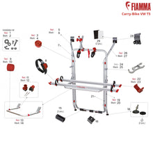 Carica l&#39;immagine nel visualizzatore di Gallery, Ricambi portabici Fiamma Van Carry-bike VW T5
