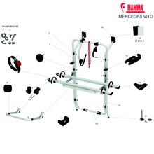 Carica l&#39;immagine nel visualizzatore di Gallery, Ricambi portabici Fiamma Van Carry-bike Mercedes Vito
