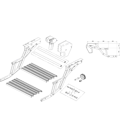 Ricambi per scalini - step Thule Double step 12v 380 - 440 - 500 - 550