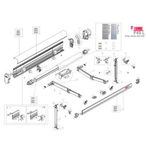 Ricambi tendalino Fiamma F45L Polar White 450-550