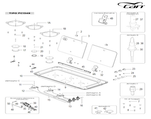Scheda tecnica Ricambi piano cottura Can mod. FC 1349