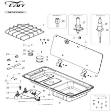 Carica l&#39;immagine nel visualizzatore di Gallery, Scheda tecnica Ricambi piano cottura Can mod. FL14XX
